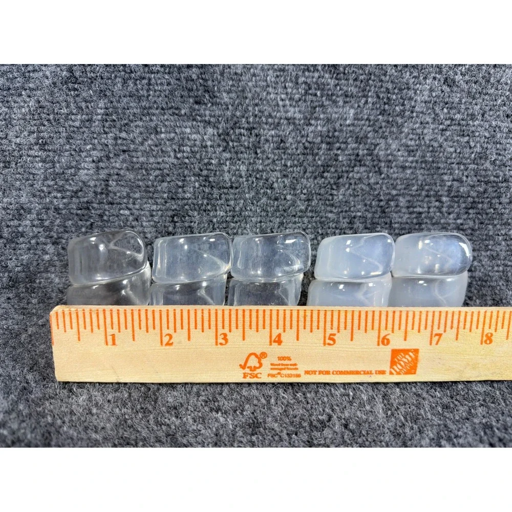 Vintage Acrylic Lucite Ribbon Napkin Rings Clear Frosted Set of 5 MCM